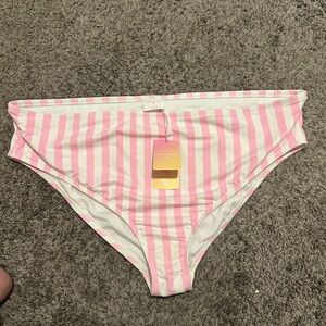 NWT- Stoney Clover Lane x Target Pink And White Stripe Bikini Bottoms, Size 4X